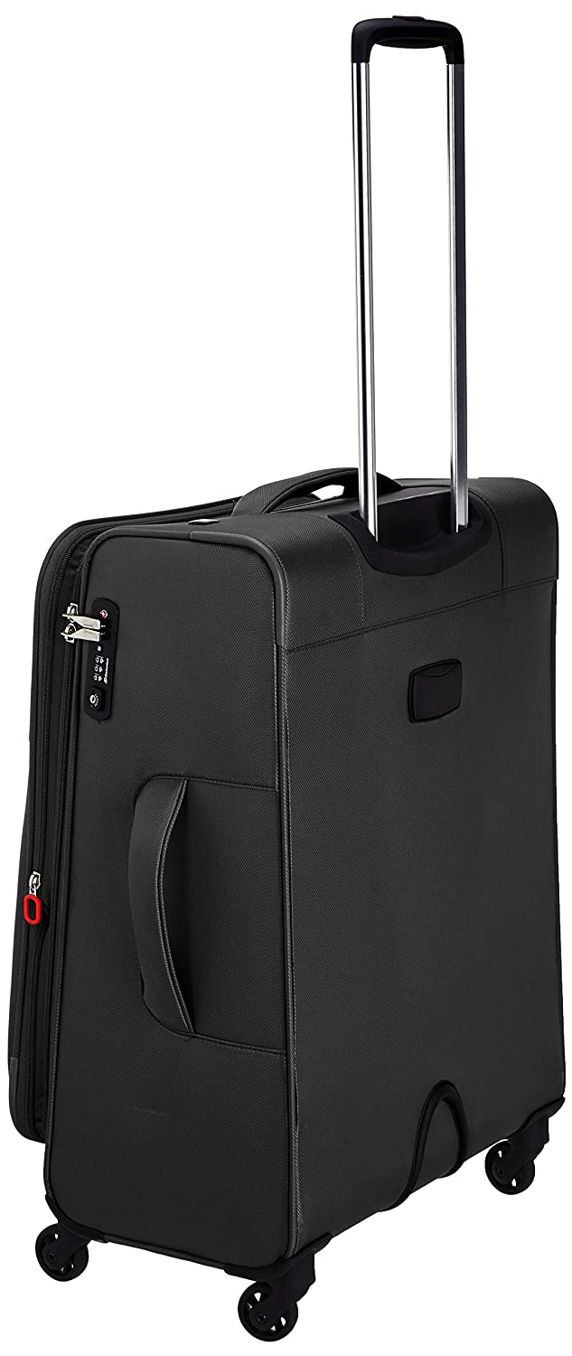 Echolac Ride Medium Black Soft Sided Check-In Suitcase Trolley 67cm (CT567) Echolac New