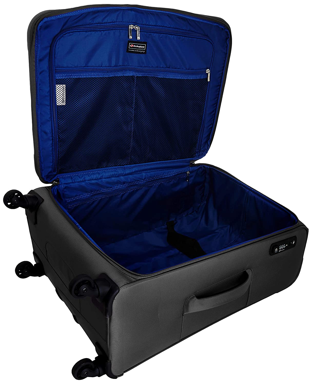 Echolac Ride Medium Black Soft Sided Check-In Suitcase Trolley 67cm (CT567) Echolac New