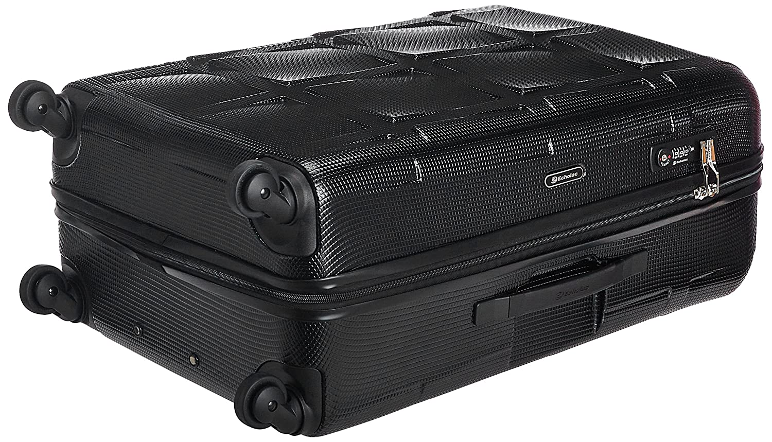 Echolac David Medium Black Hard Sided Check-In Suitcase Trolley 69cm (PC066) Echolac New