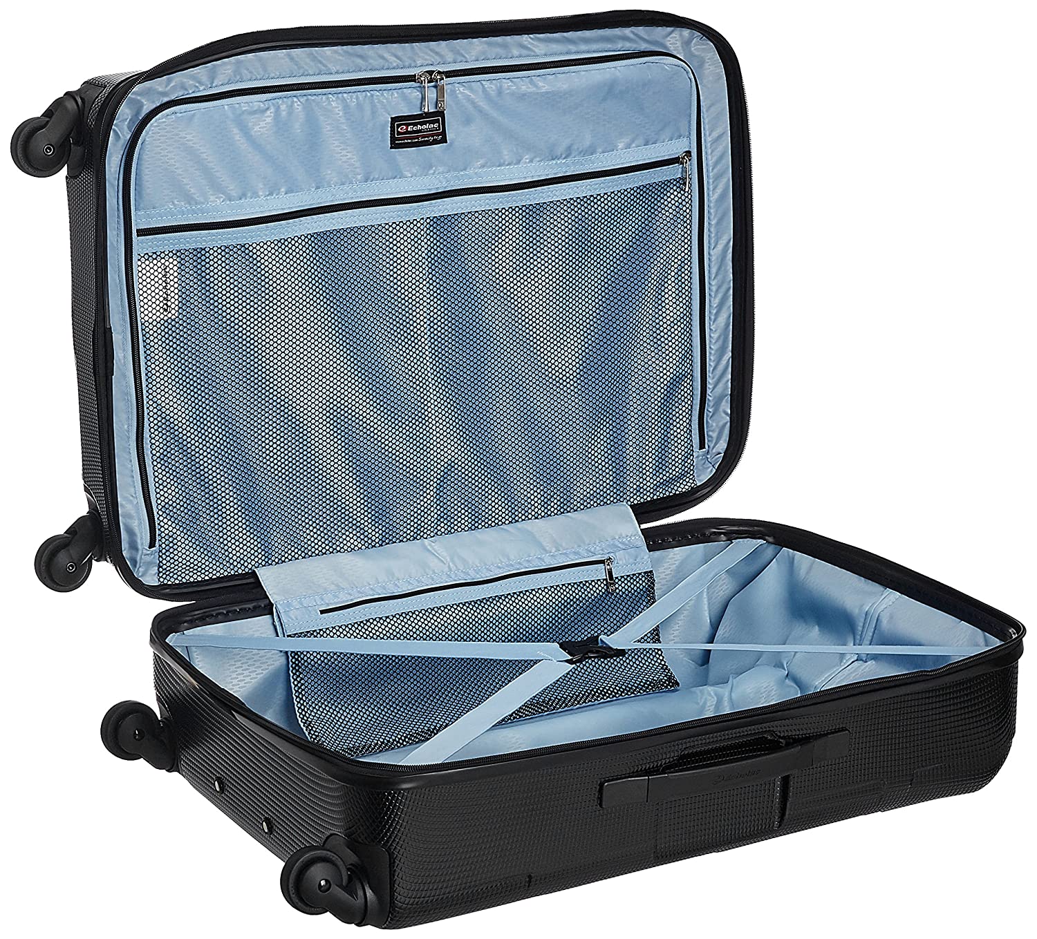 Echolac David Medium Black Hard Sided Check-In Suitcase Trolley 69cm (PC066) Echolac New