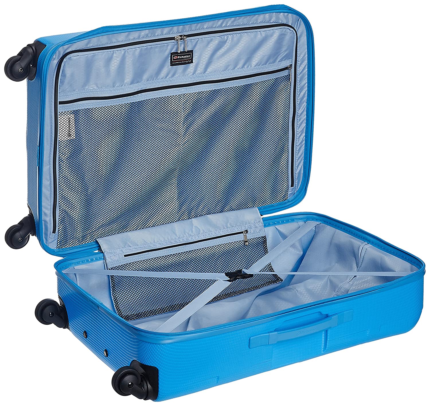 Echolac David Medium Blue Hard Sided Cabin Suitcase Trolley 56cm (PC006) Echolac New