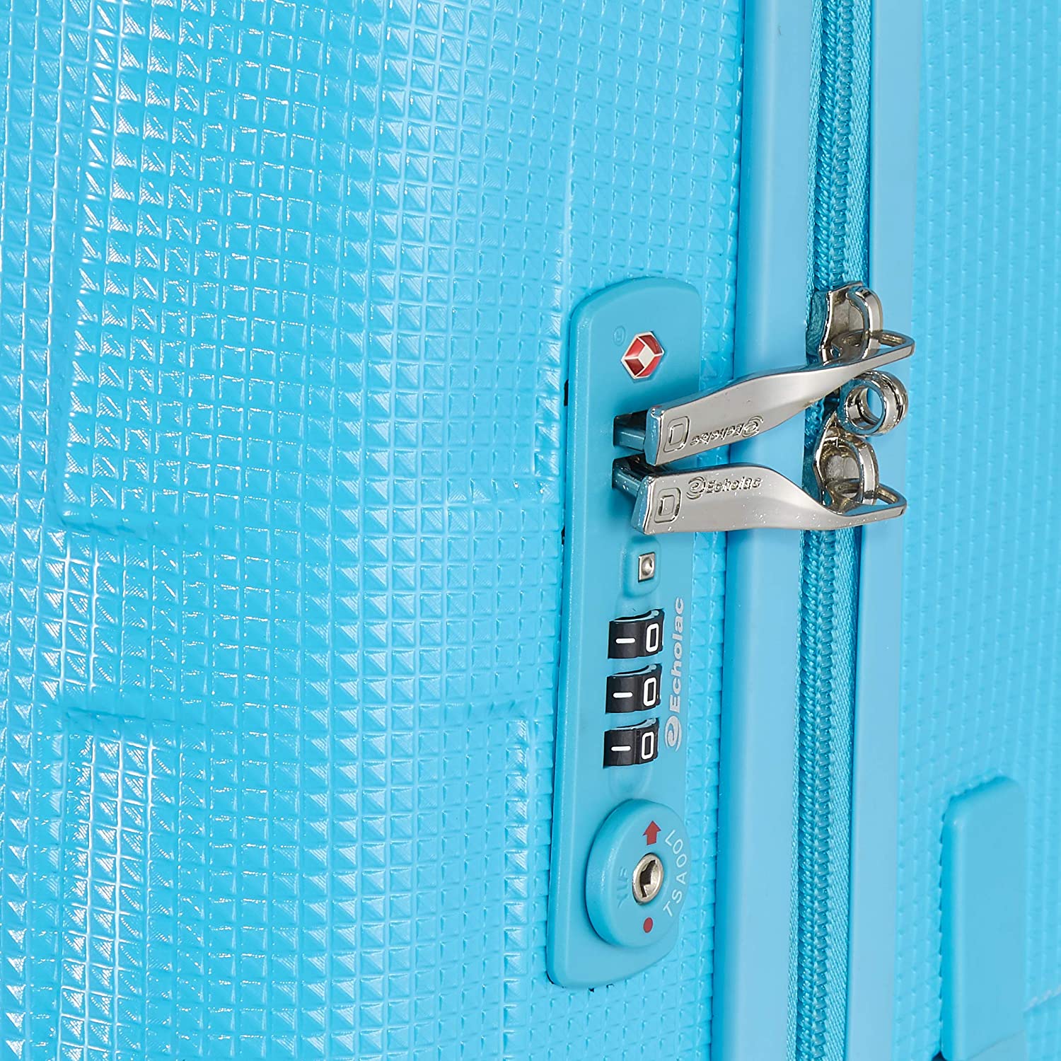 Echolac David Medium Blue Hard Sided Check- In Suitcase Trolley 69cm (PC066) Echolac New