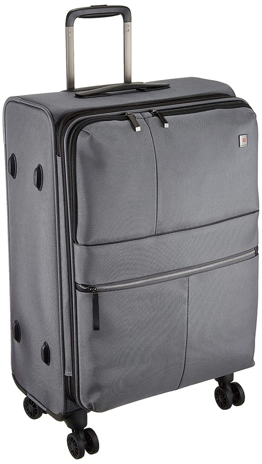 Echolac Relaxation Large Grey Soft Sided Check-In Suitcase Trolley 68cm (CT714A) Echolac New