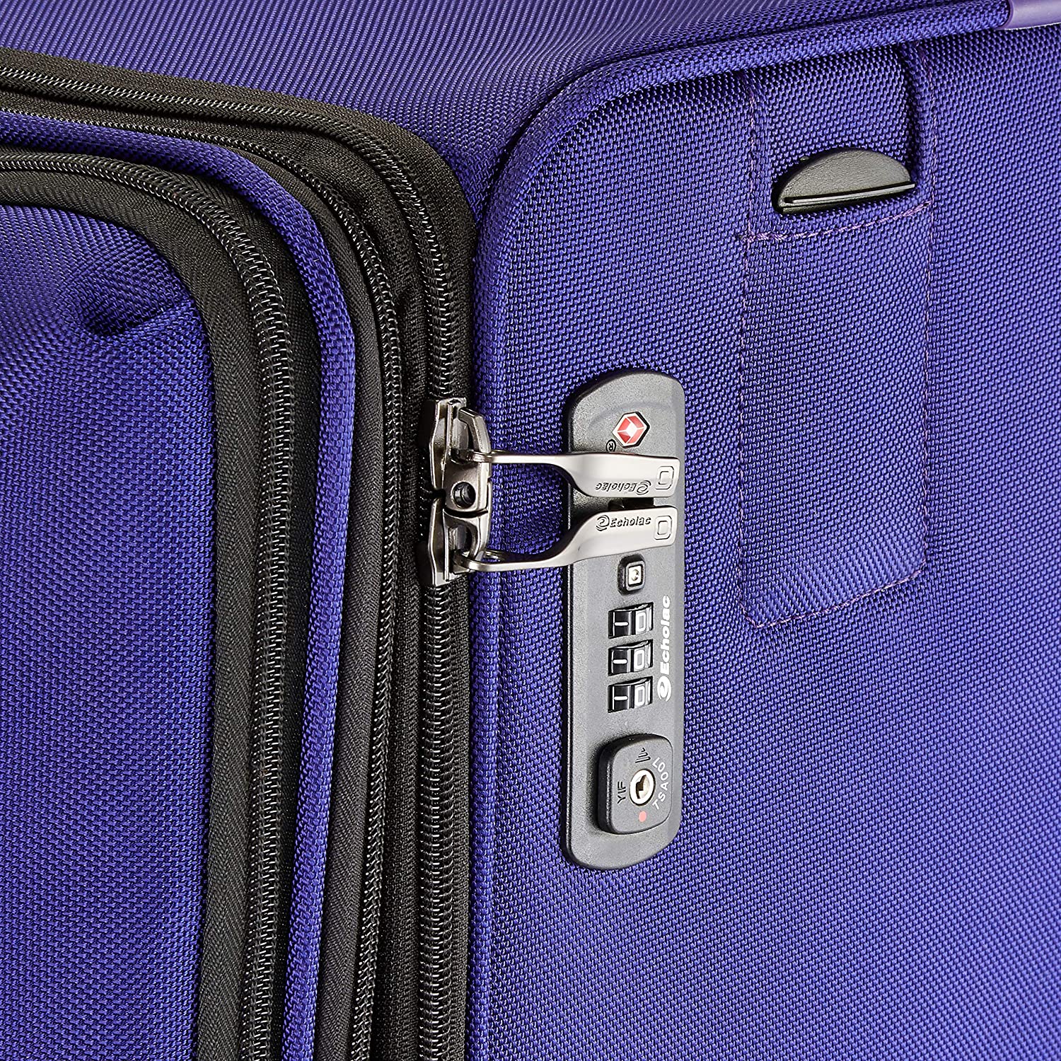 Echolac Relaxation Large Purple Soft Sided Check-In Suitcase Trolley 78cm (CT714A) Echolac New