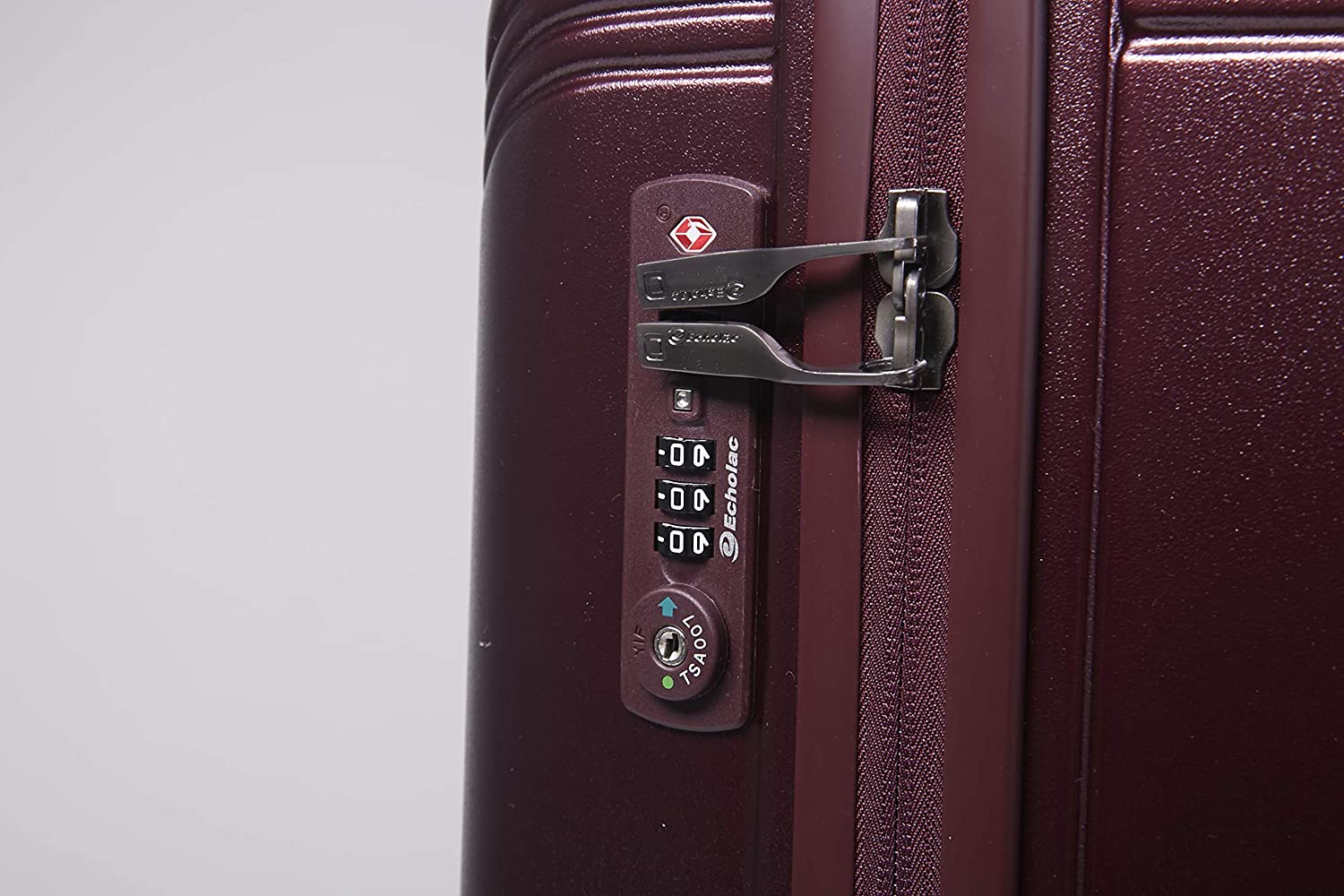 Echolac Civil X-Large Burgandy Hard Sided Check-In Suitcase Trolley 78cm(PC162) Echolac New