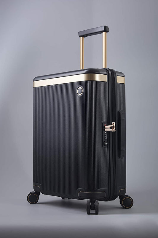Echolac Dynasty Large Black Hard Sided Check-In Suitcase Trolley 67cm (PC142) Echolac New