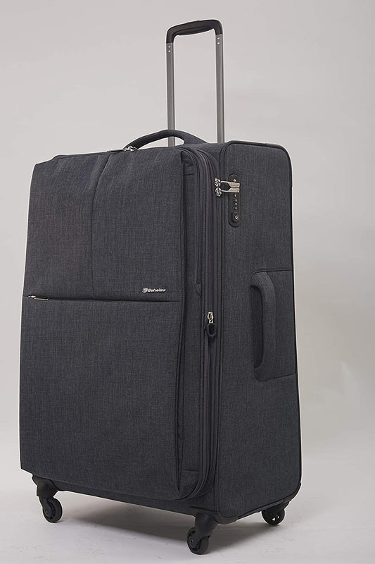 Echolac Gemini Large Dark Grey Soft Sided Check-In Suitcase Trolley 68cm (CT807) Echolac New