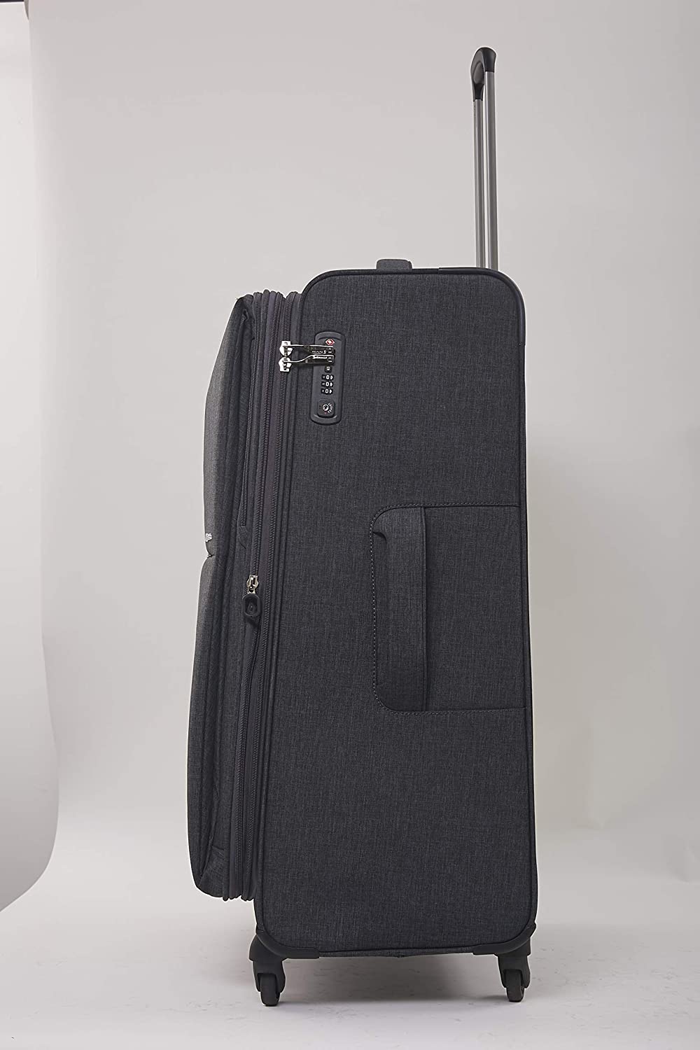 Echolac Gemini Large Dark Grey Soft Sided Check-In Suitcase Trolley 68cm (CT807) Echolac New