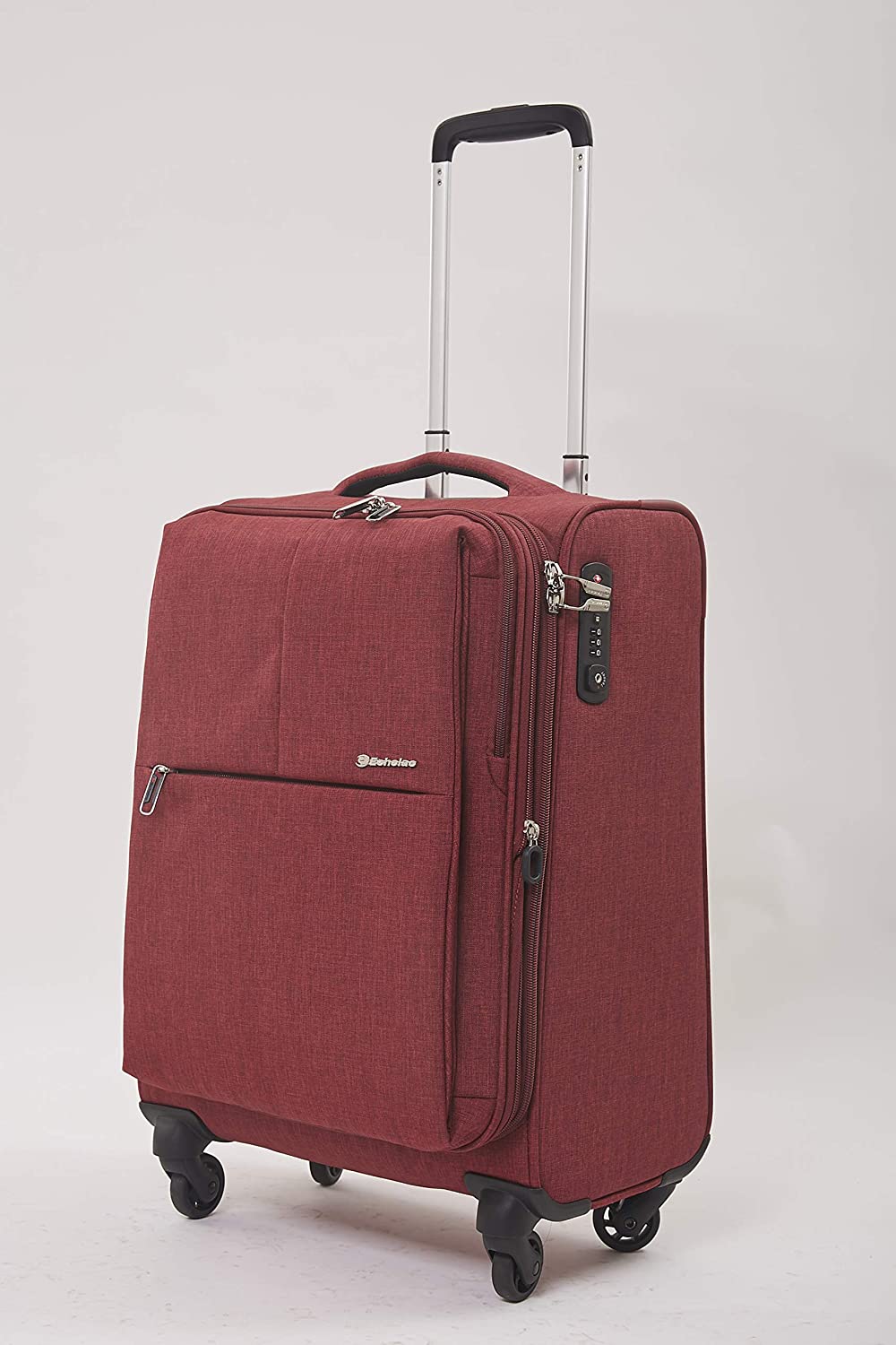 Echolac Gemini Medium Burgandy Soft Sided Cabin Suitcase Trolley 58cm (CT807) Echolac New