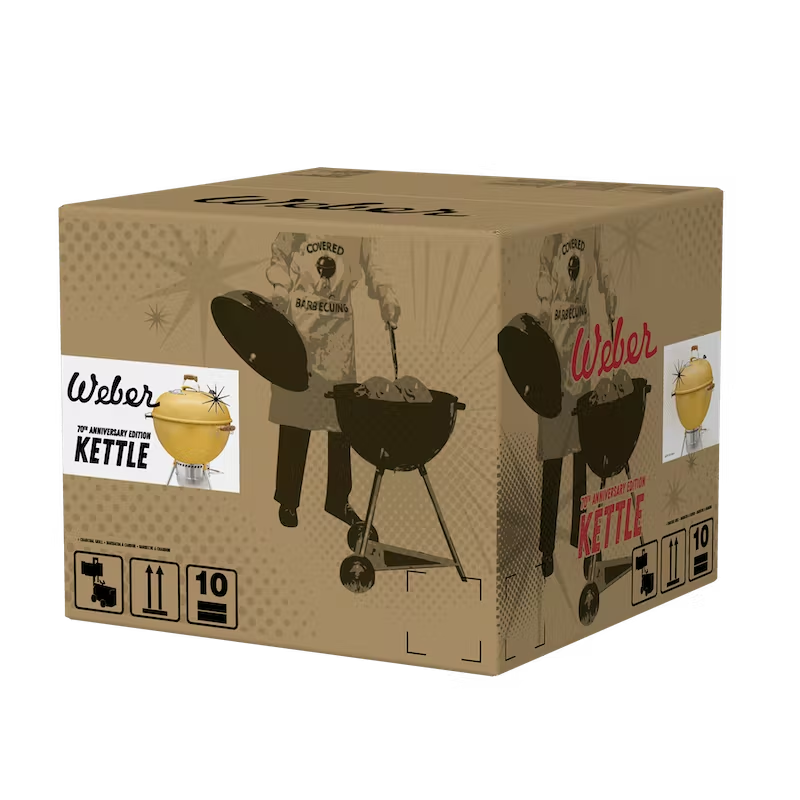 Weber 70th Anniversary Edition Kettle Charcoal Grill 57cm Hot Rod Yellow WEBER