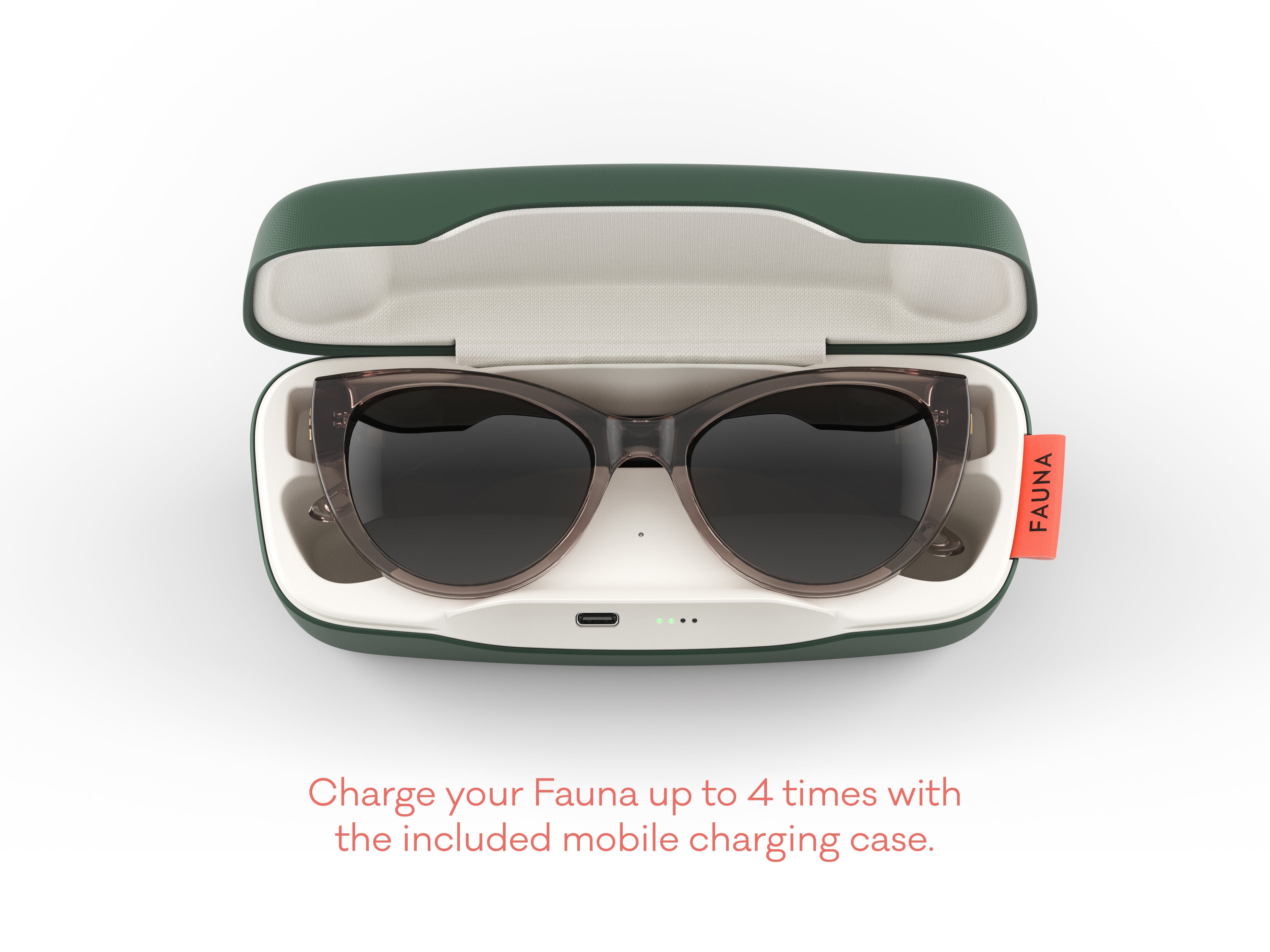 FAUNA Fabula Crystal Brown - Women designer audio sunglasses with speakers FAUNA