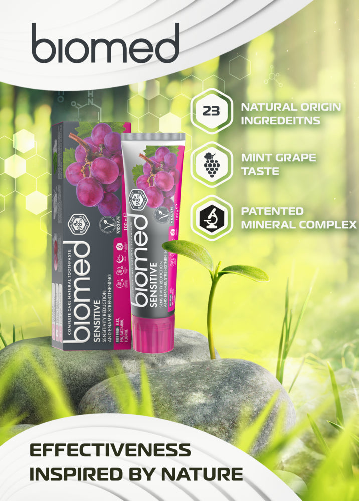 BIOMED SENSITIVE TOOTHPASTE, FLUORIDE-FREE, SENSITIVITY REDUCTION AND ENAMEL STRENGTHENING - 100gm Biomed
