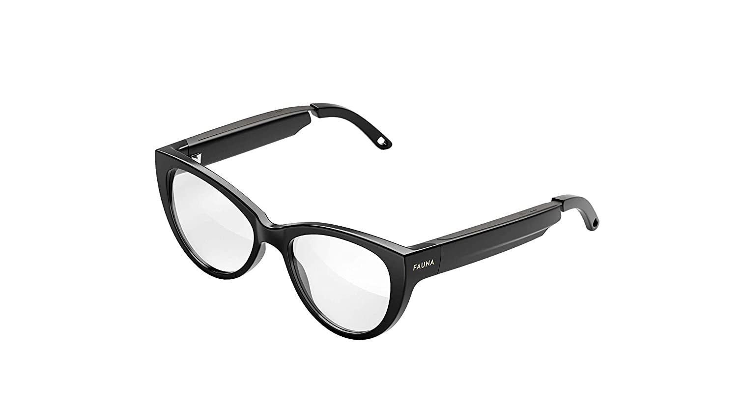 FAUNA Levia Black - Women designer audio blue light filter glasses with speakers FAUNA