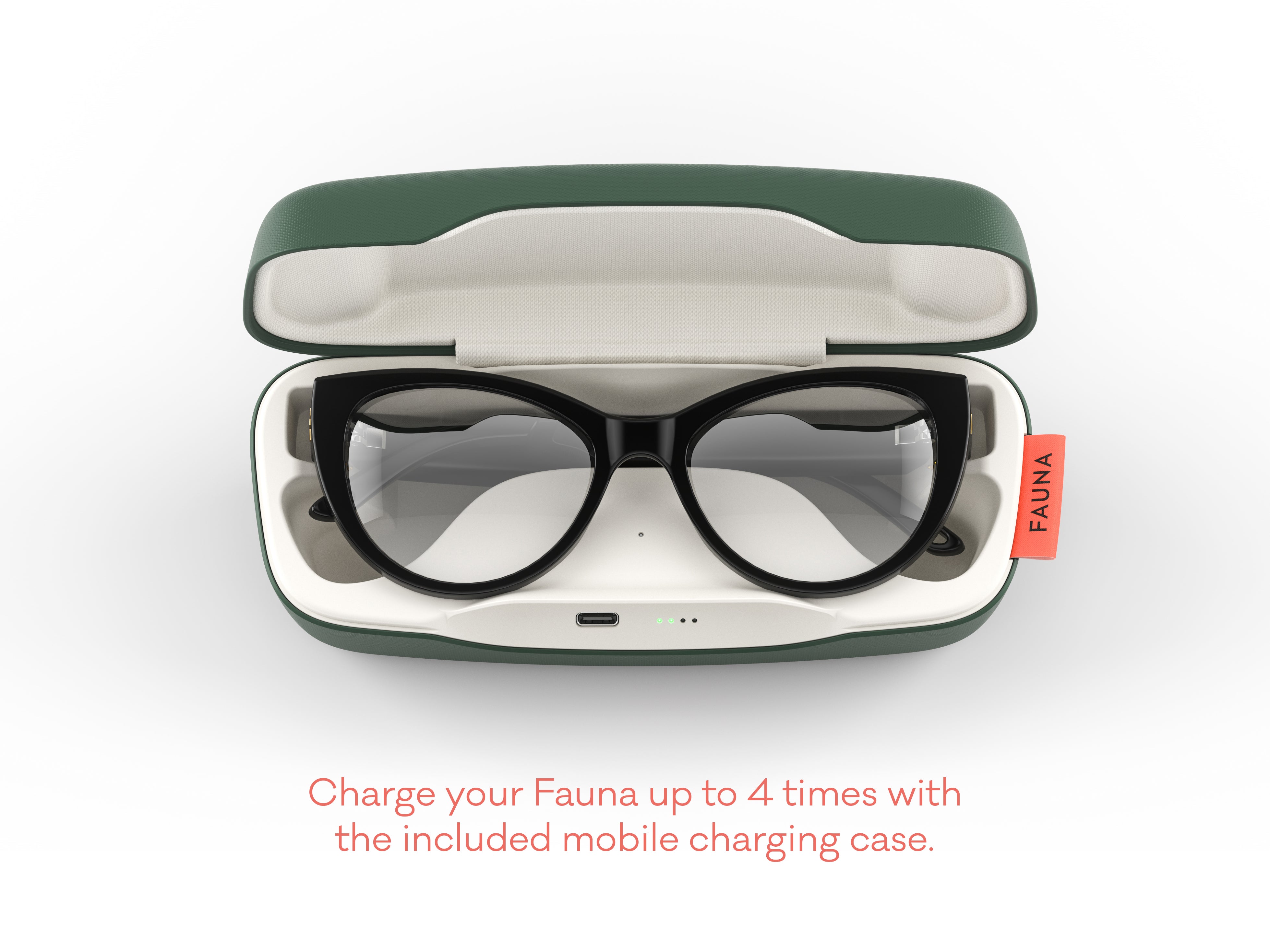 FAUNA Levia Black - Women designer audio blue light filter glasses with speakers FAUNA