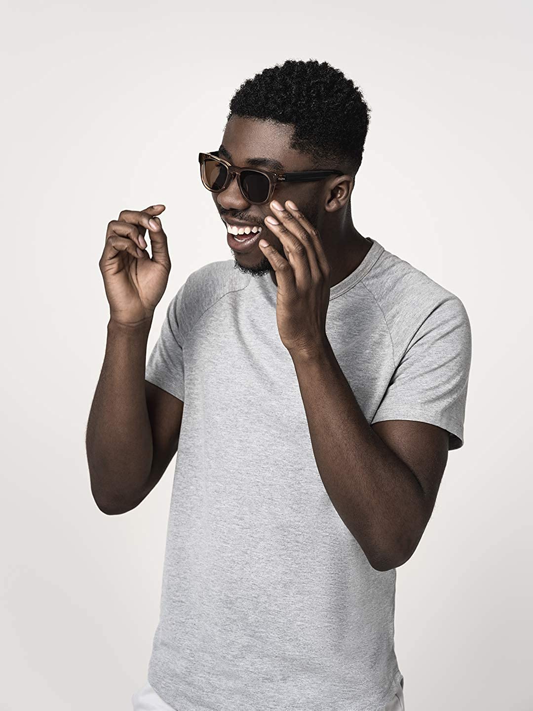 FAUNA Spiro Transparent Brown - unisex designer audio sunglasses with speakers FAUNA