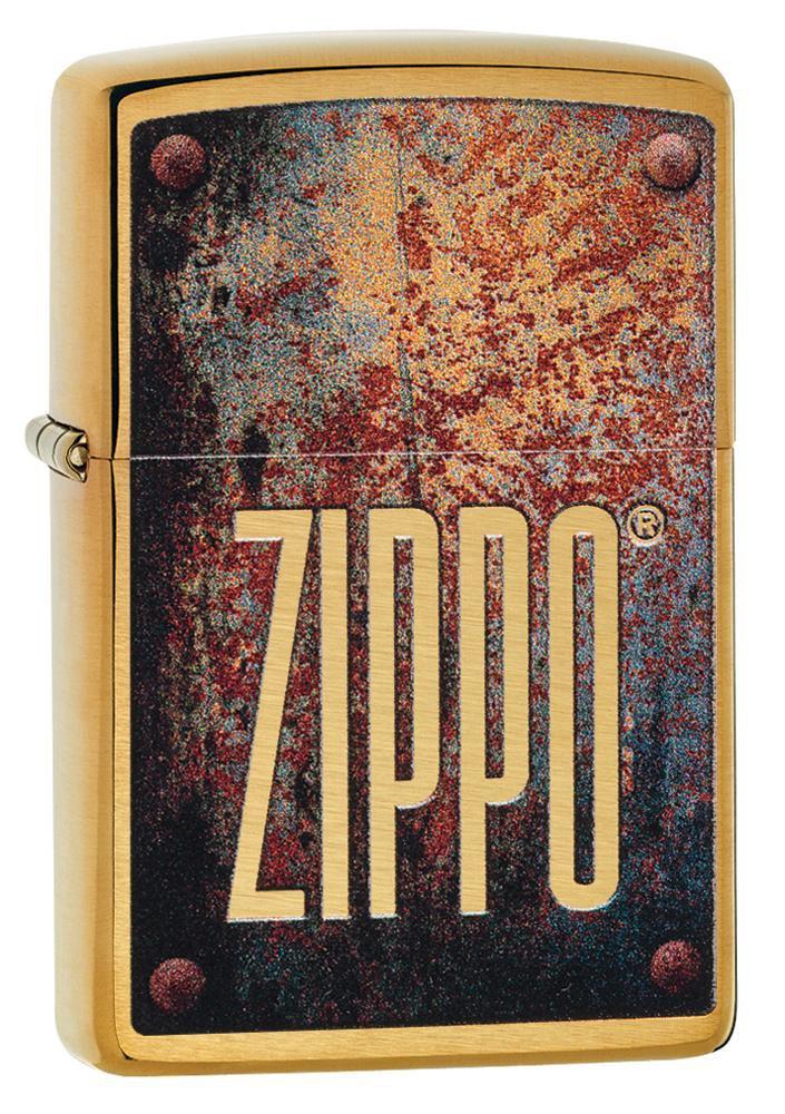 Zippo Rust Patina Brushed Brass Pocket Lighter Zippo