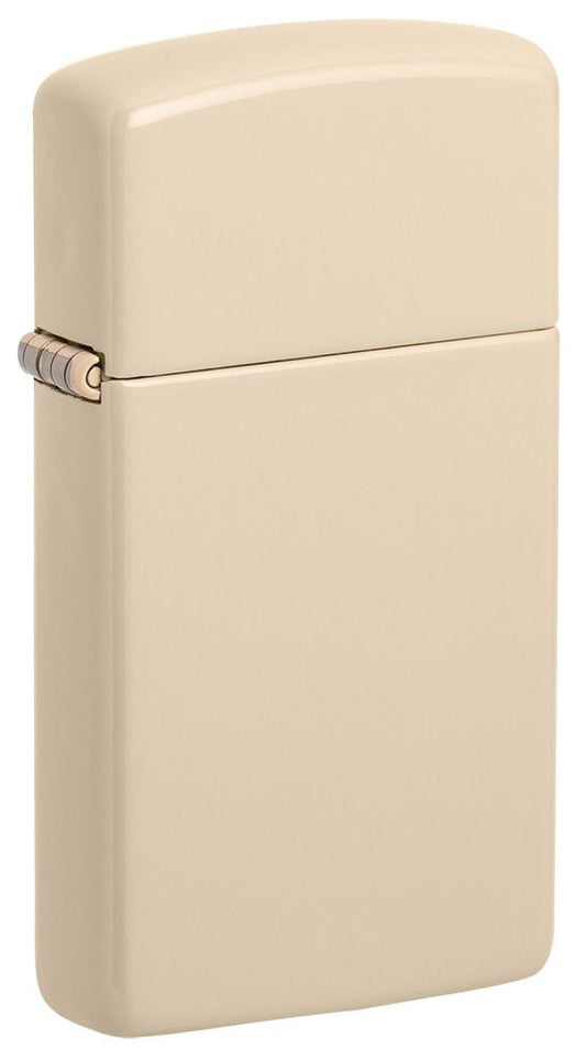 Front shot of Slim?« Flat Sand Windproof Lighter standing at a 3/4 angle.