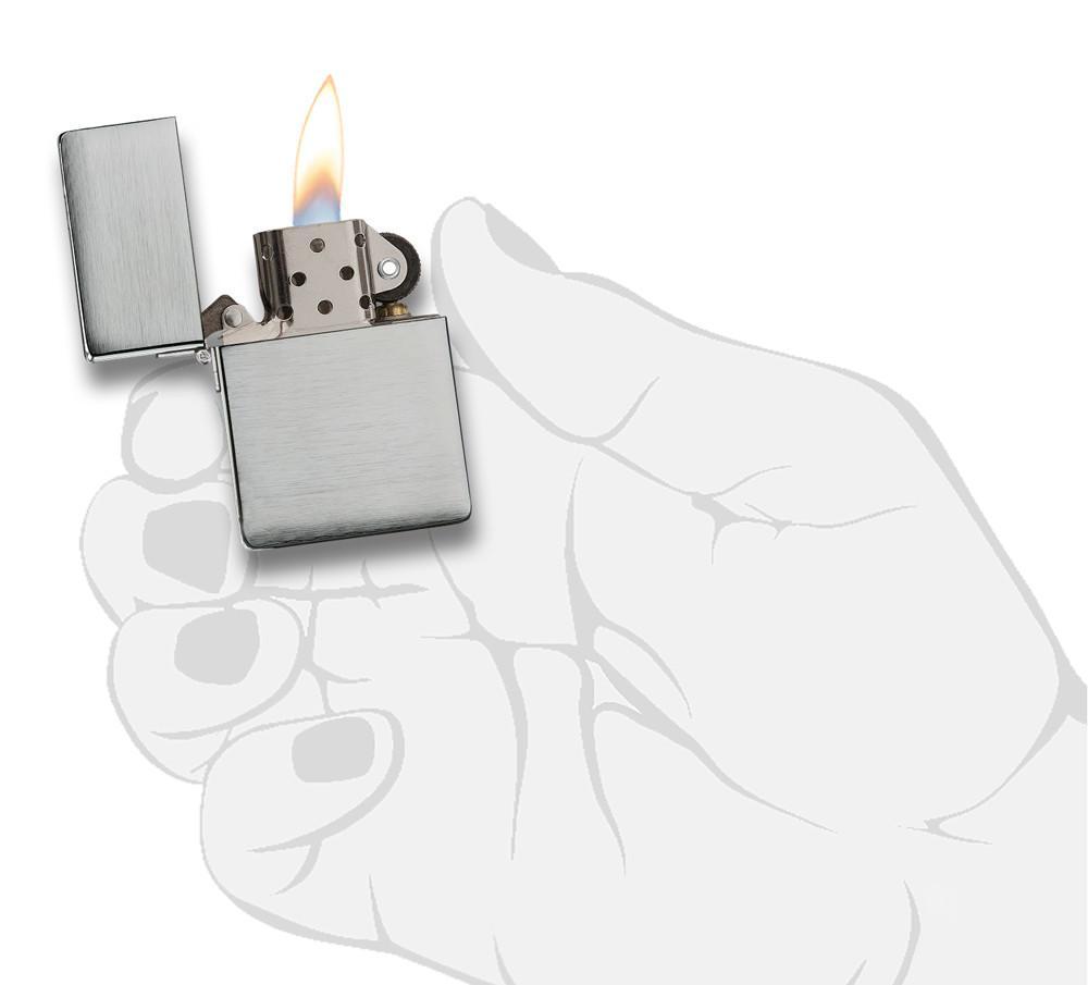 Zippo 1935 Replica Brushed Chrome without Slashes Pocket Lighter Zippo