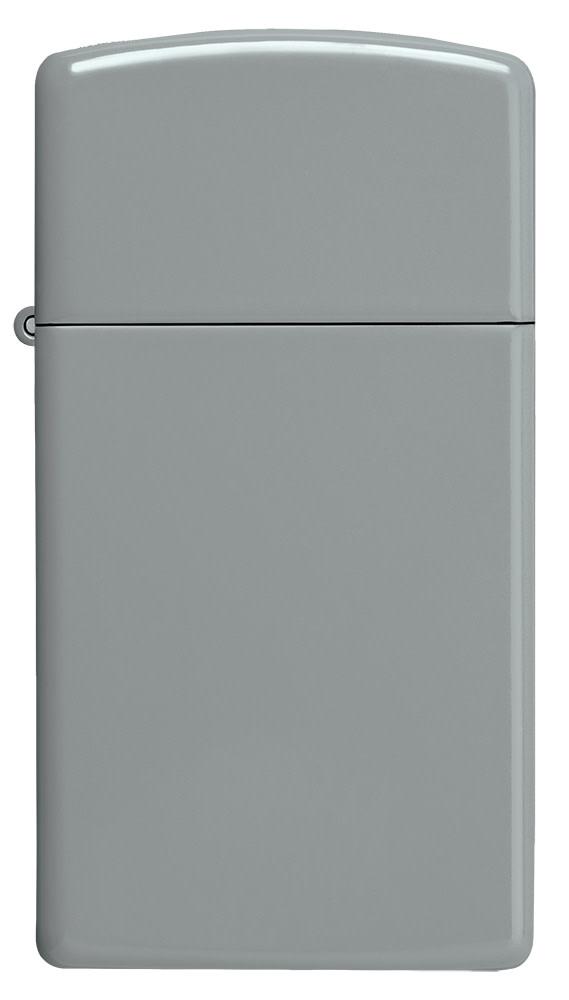 Front of Slim?« Flat Grey Windproof Lighter.