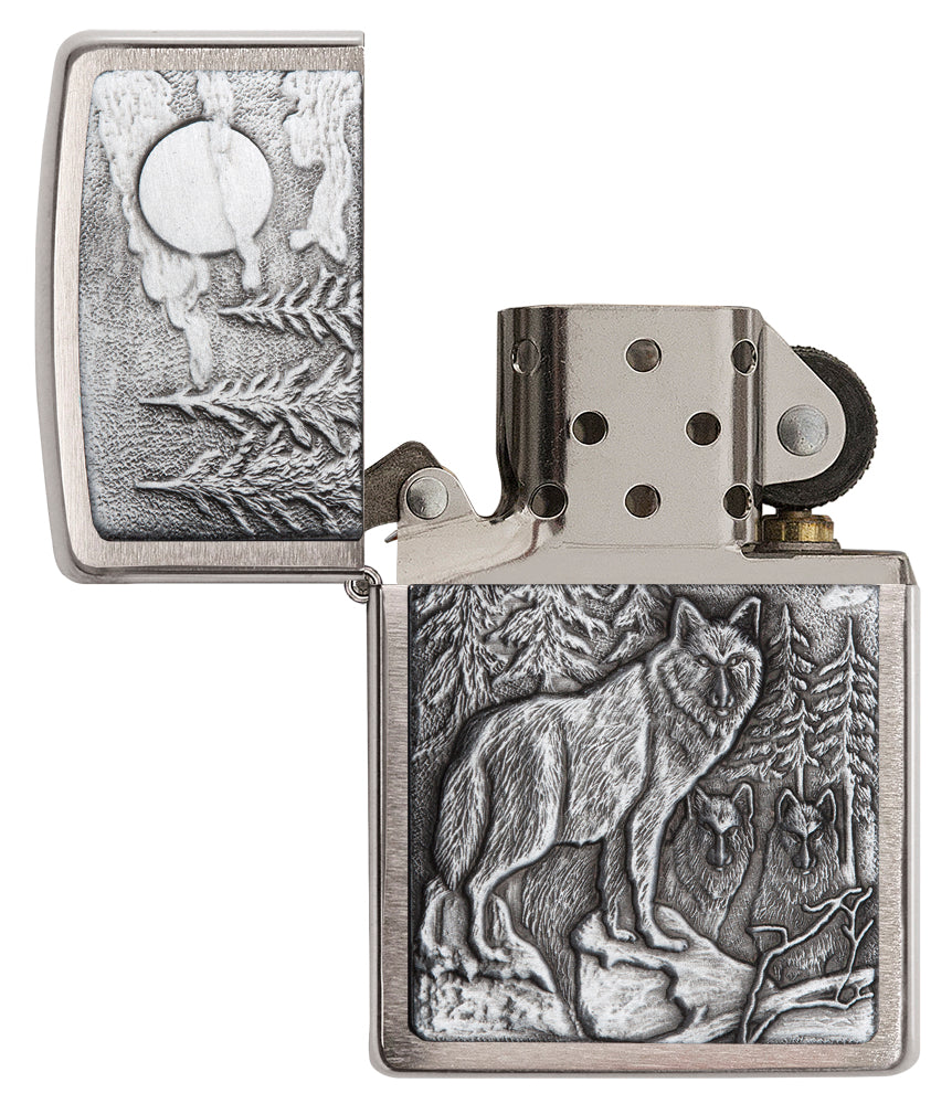 Zippo Timberwolves Brushed Chrome Pocket Lighter Zippo