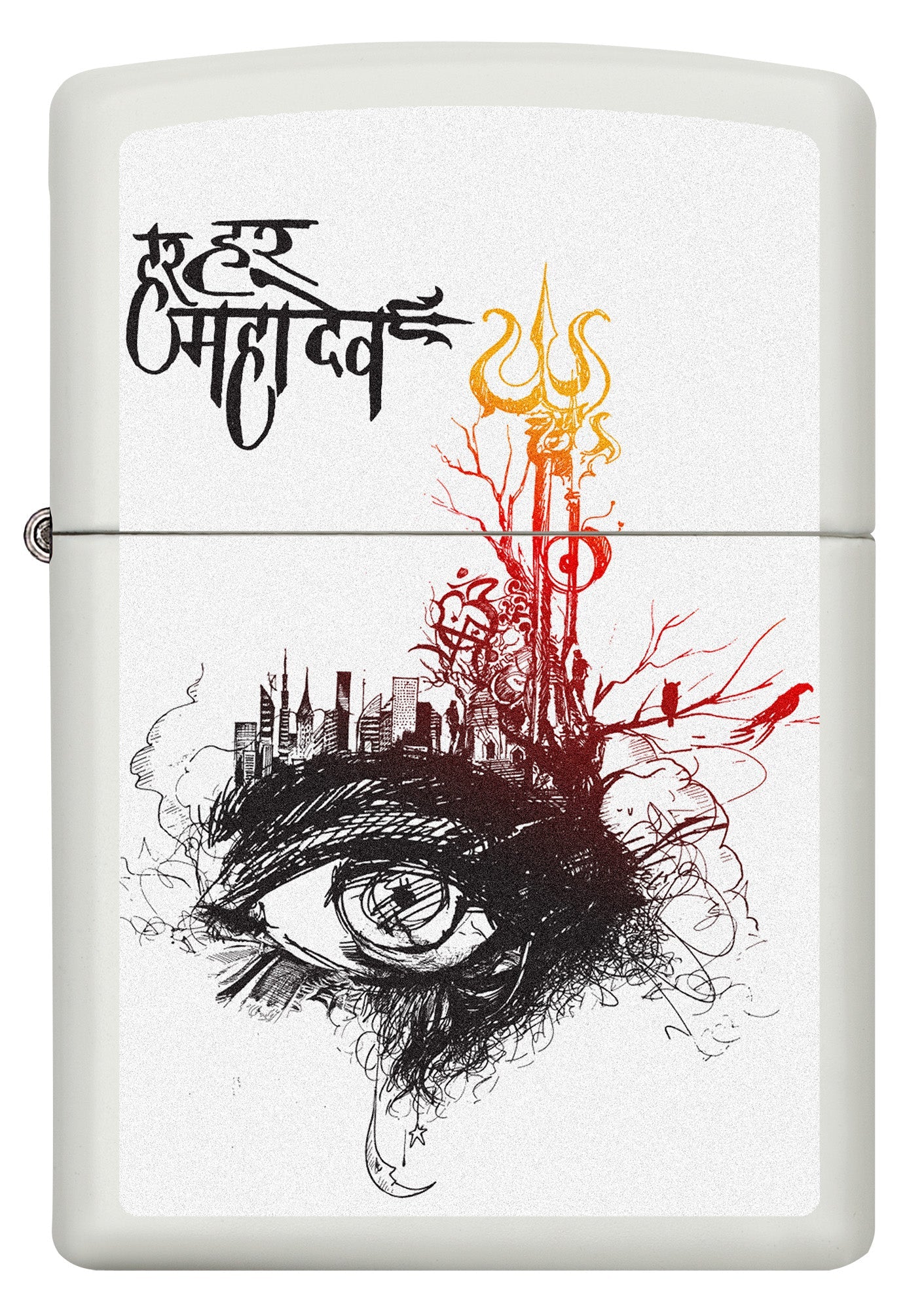 Zippo Shiva's Third Eye White Matte Pocket Lighter Zippo