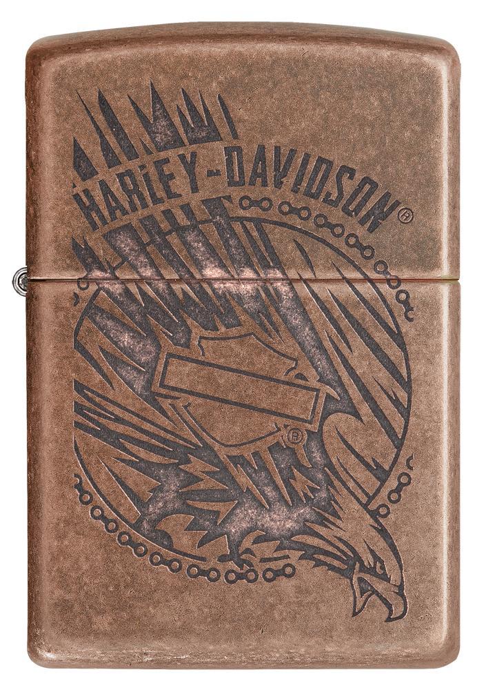 Zippo Harley-Davidson Antique Copper Logo Pocket Lighter Zippo