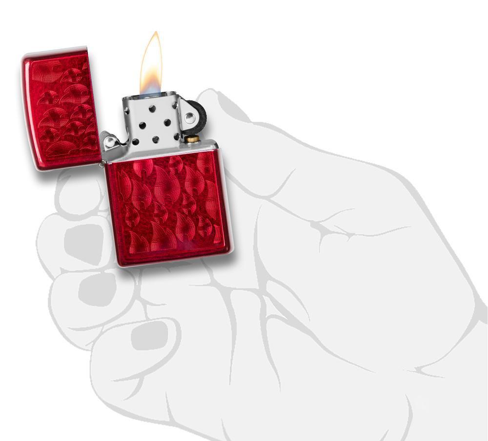 Zippo Iced Flame Candy Apple Red Pocket Lighter Zippo