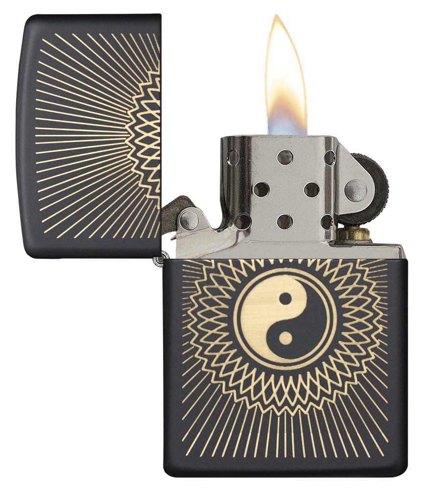 Zippo Yin Yang 2 Black Matte Pocket Lighter Zippo