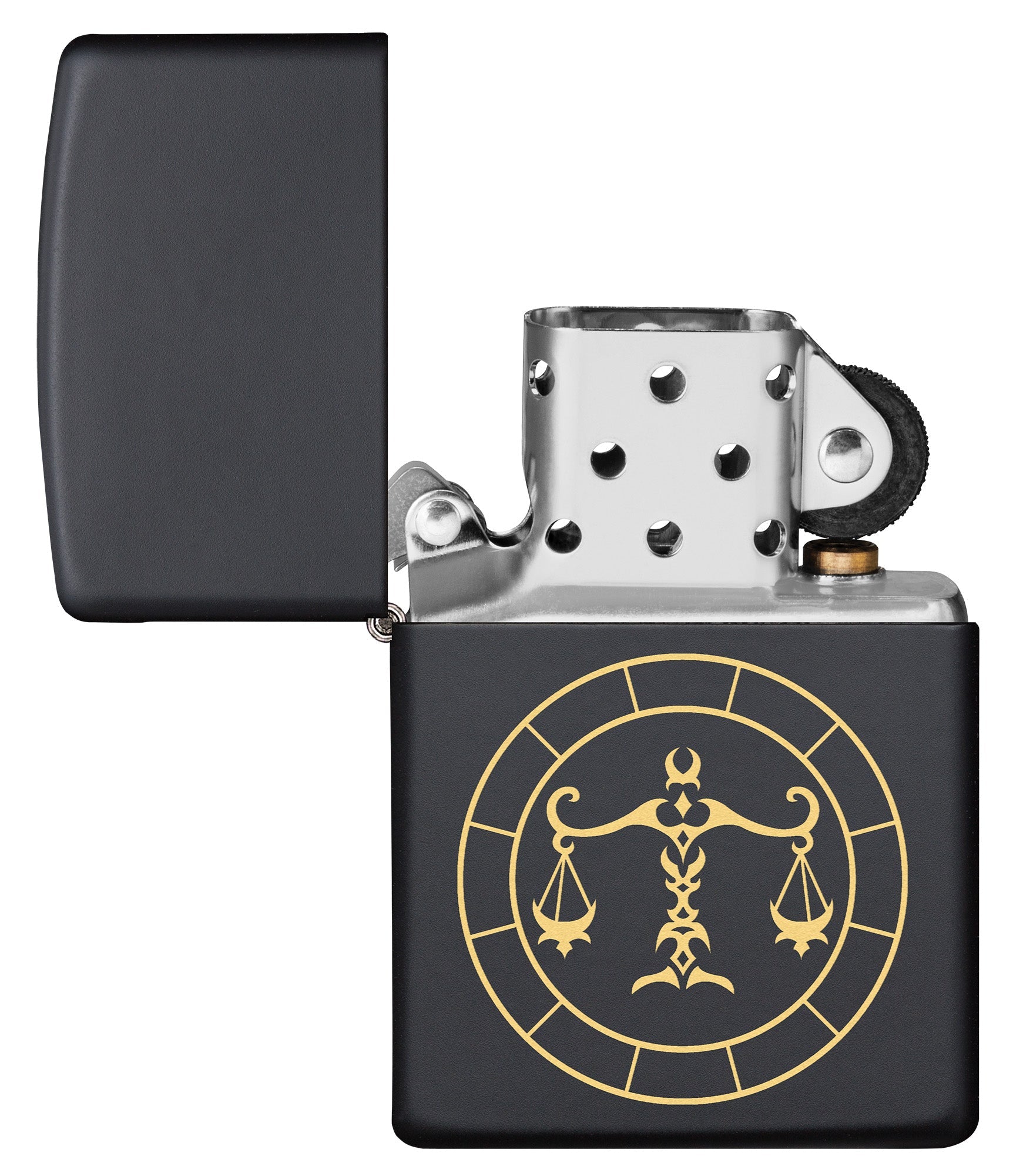 Zippo Libra Zodiac Sign Black Matte Pocket Lighter Zippo