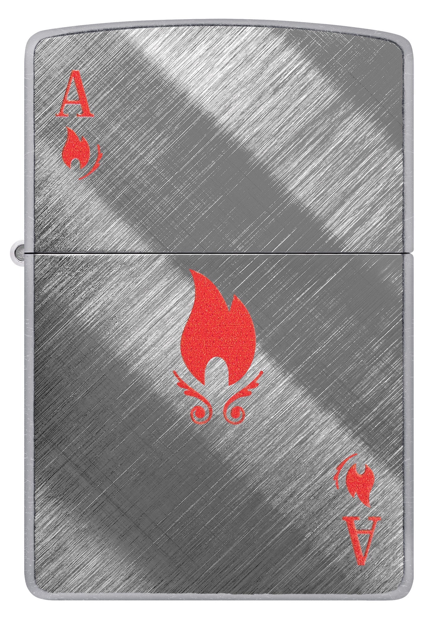 Front shot of Flame Ace Design Diagonal Weave Windproof Lighter.