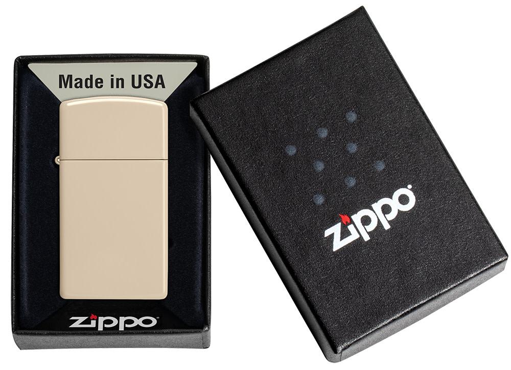 Slim?« Flat Sand Windproof Lighter in its packaging.