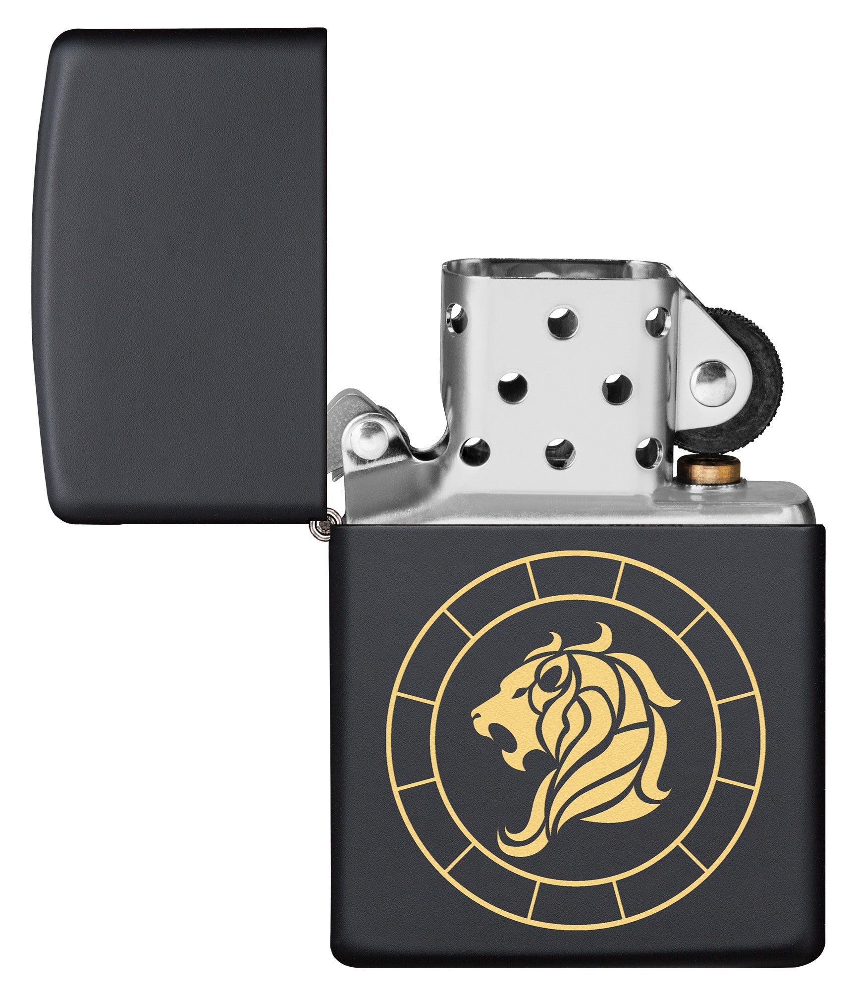 Zippo Leo Zodiac Sign Black Matte Pocket Lighter Zippo