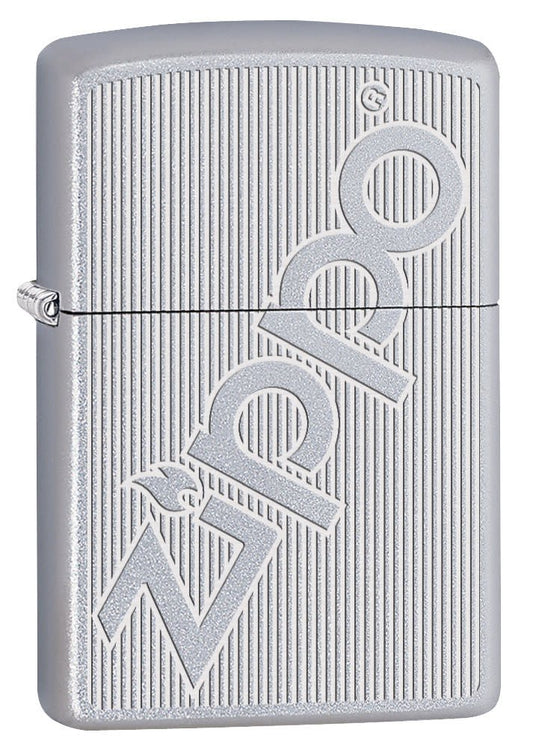 Front shot of Zippo Logo Design standing at a 3/4 angle.
