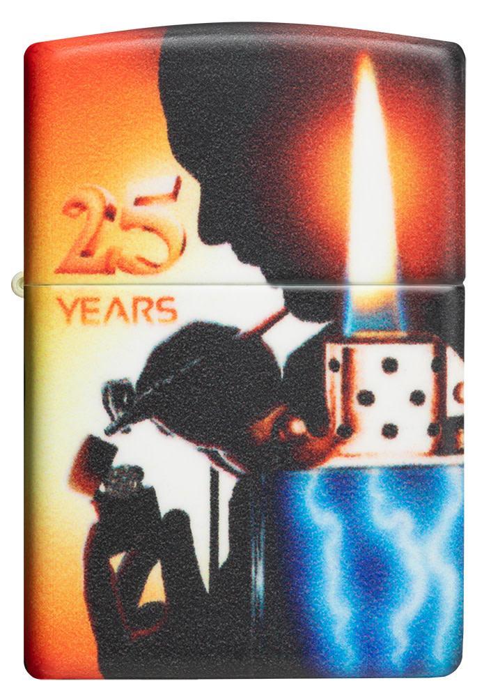 Front view of Mazzi?« 25th Anniversary 540 Color Windproof Lighter.