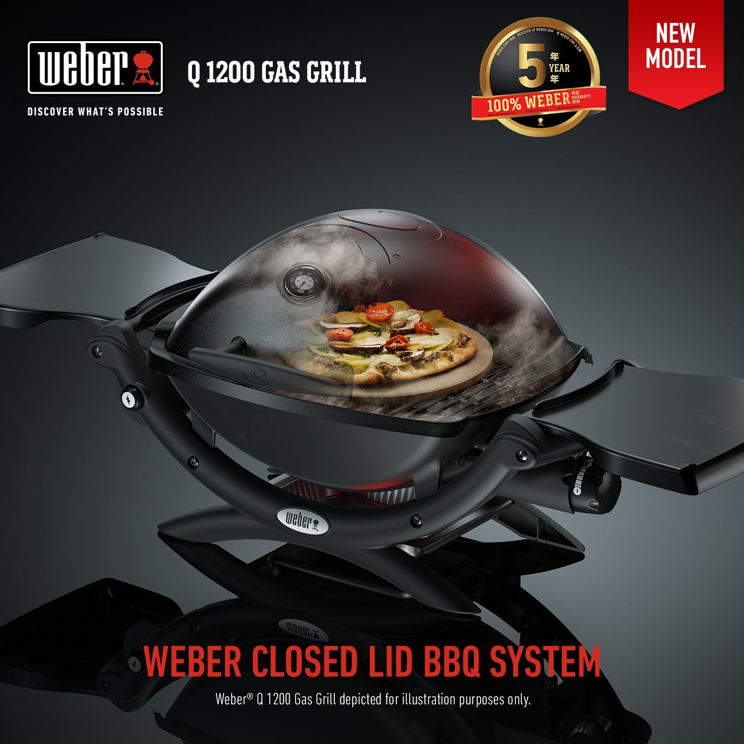 Weber - Q - Gas Grill Q 1200 Black WEBER